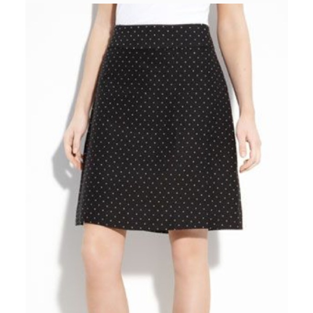New NWT Kate Spade Delphina Black & White Polka Dot Classic Skirt Size 8